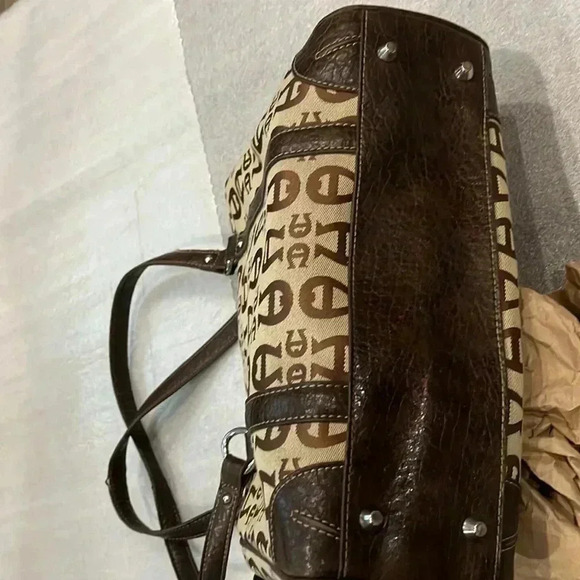 VTG ETIENNE AIGNER Brown Monogram Canvas Shoulder Tote - Picture 11 of 11